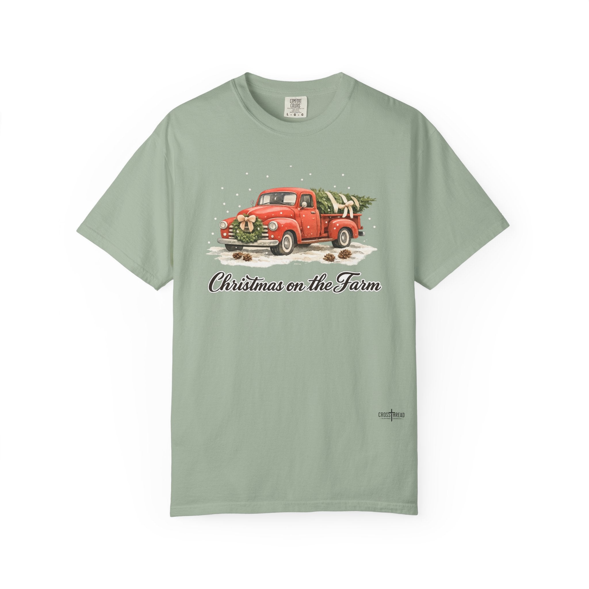 Christmas on the Farm Red Truck Comfort Colors Shirt