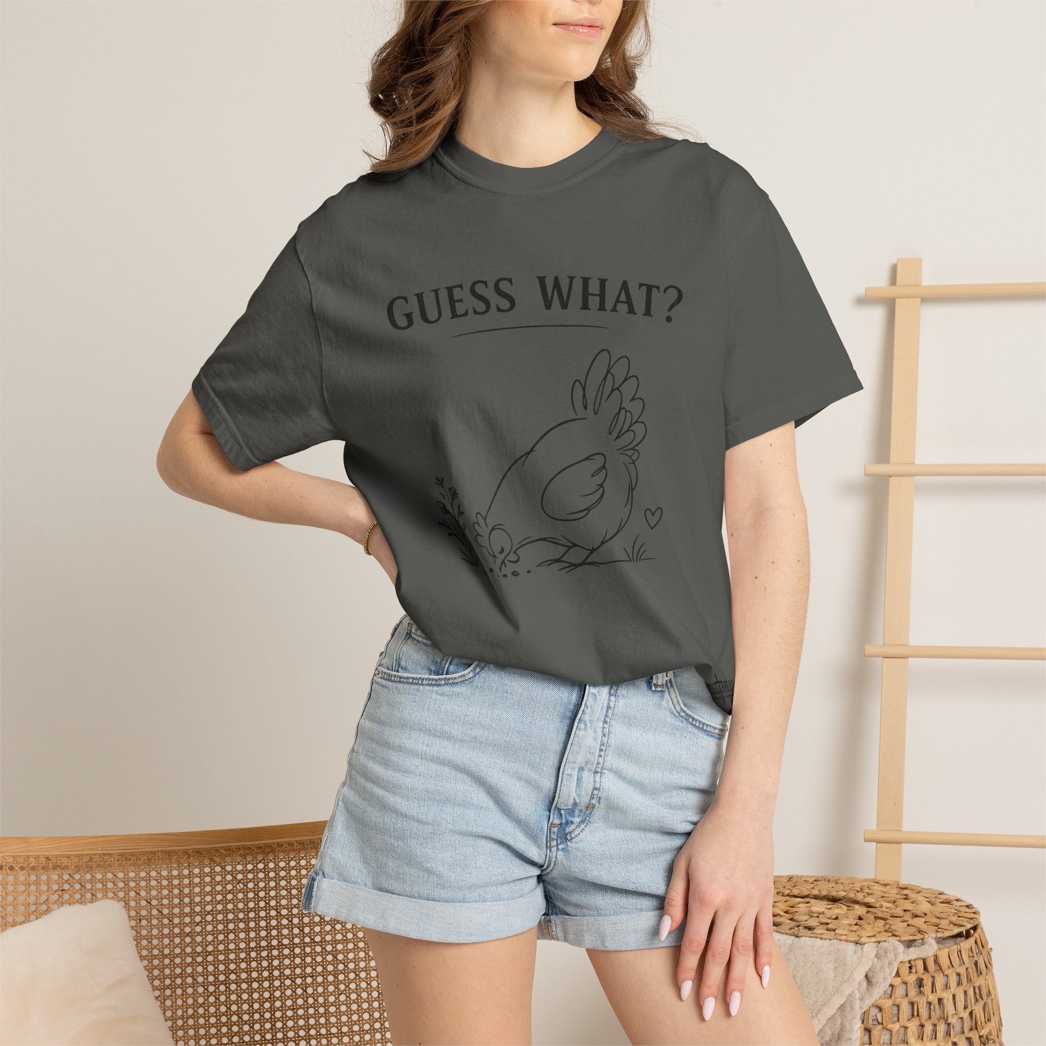 "Guess What?" Chicken Butt Cute Hen Graphic Tee