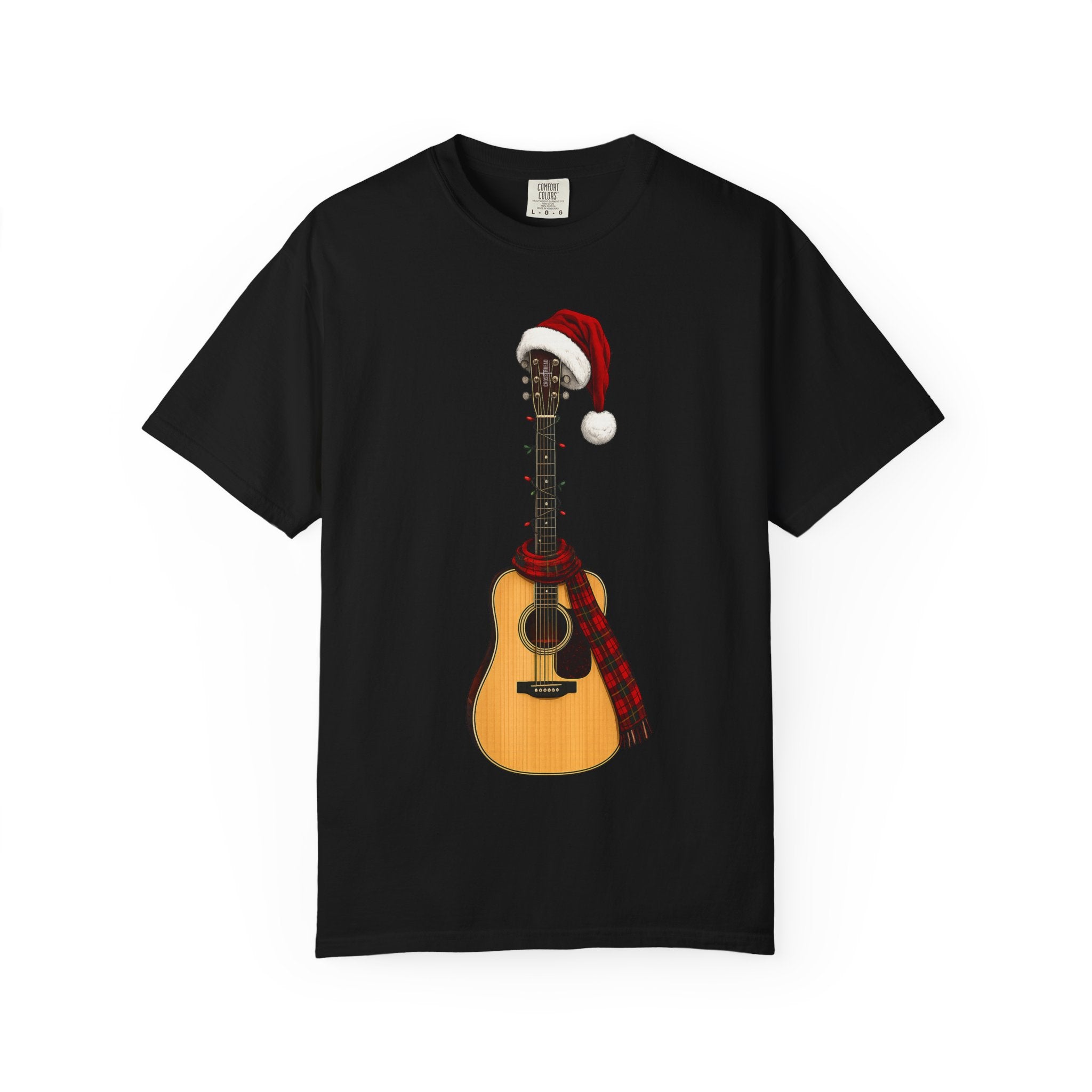 Christmas Acoustic Guitar Comfort Colors Shirt