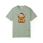 Highland Cow Santa Hat Comfort Colors Shirt