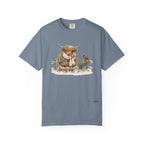 Highland Cow and Cardinal Comfort Colors Shirt