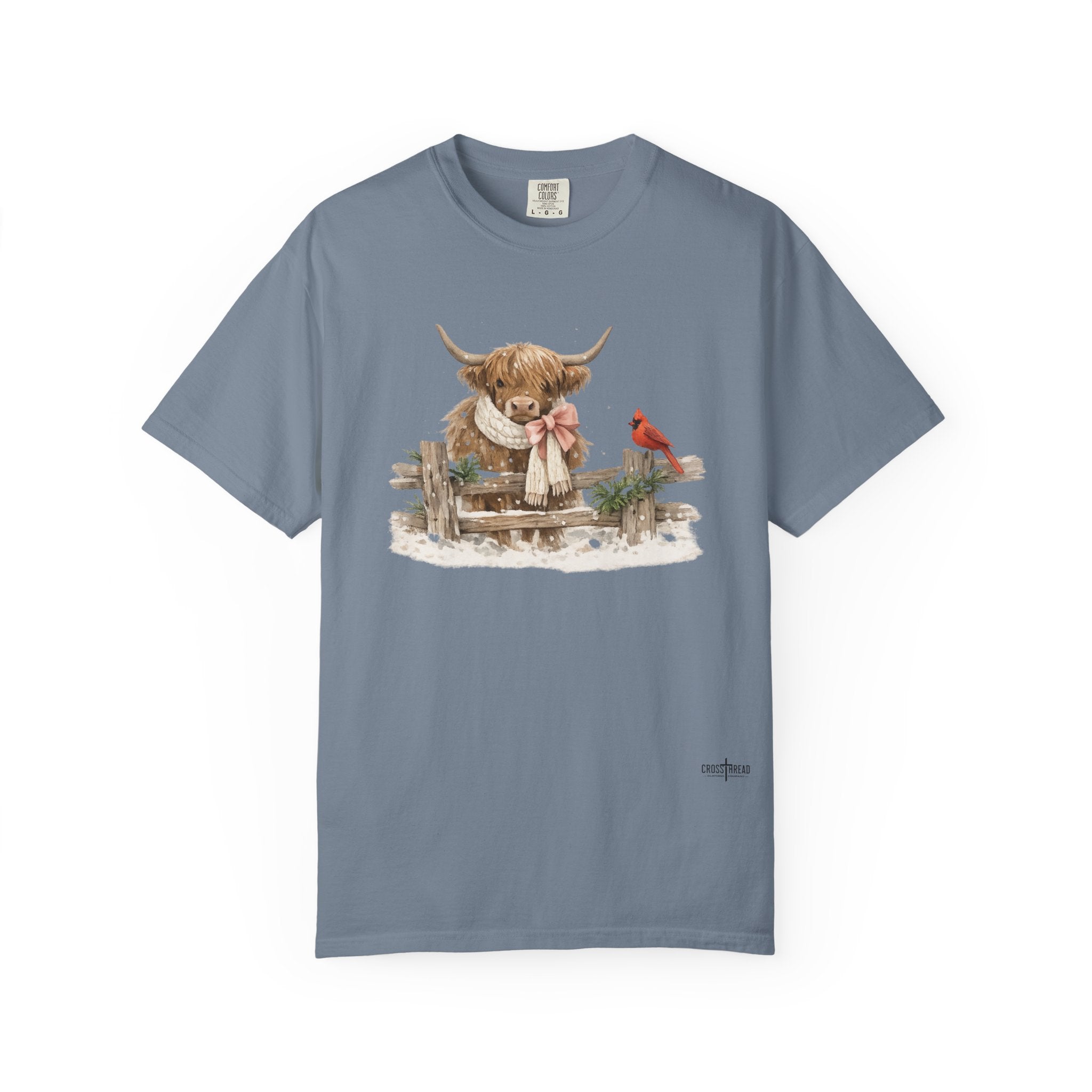 Highland Cow and Cardinal Comfort Colors Shirt