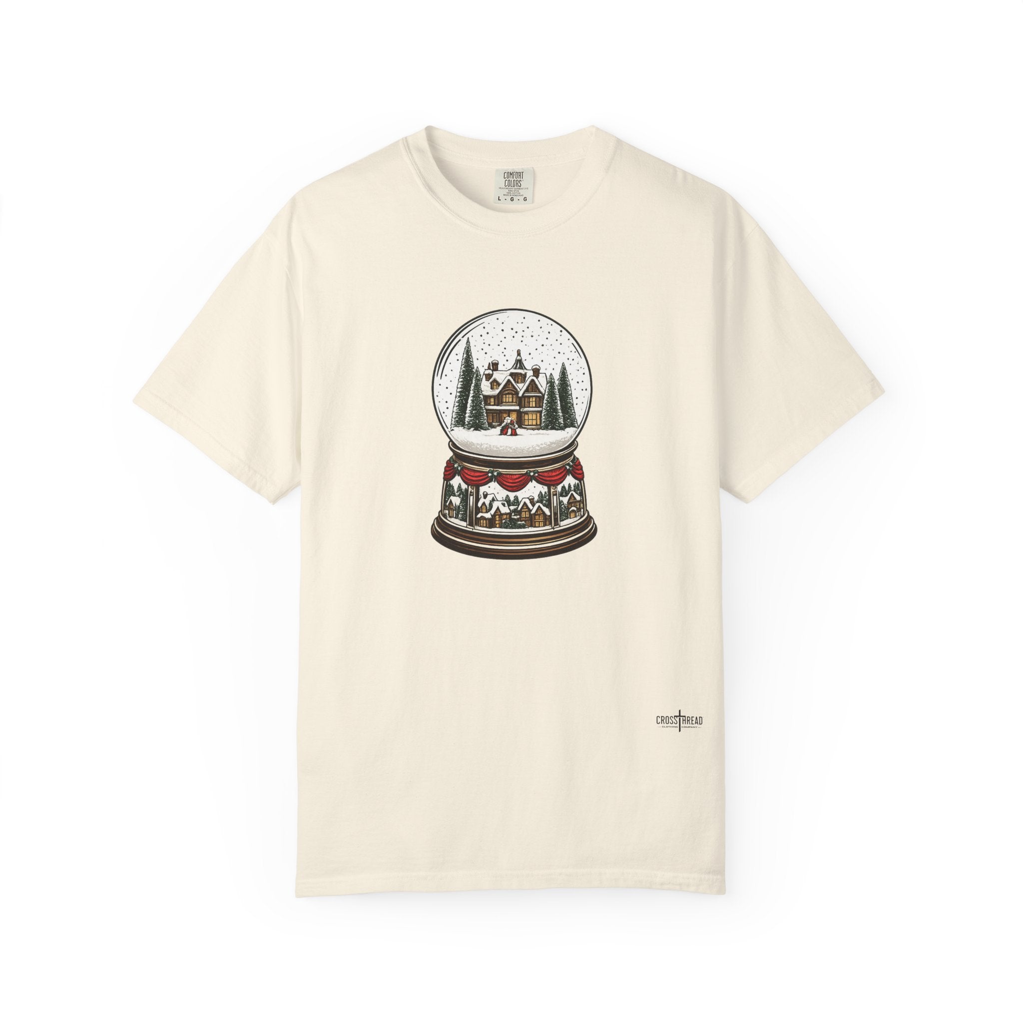 Snow Globe Holiday T-Shirt — Vintage Winter Village Graphic