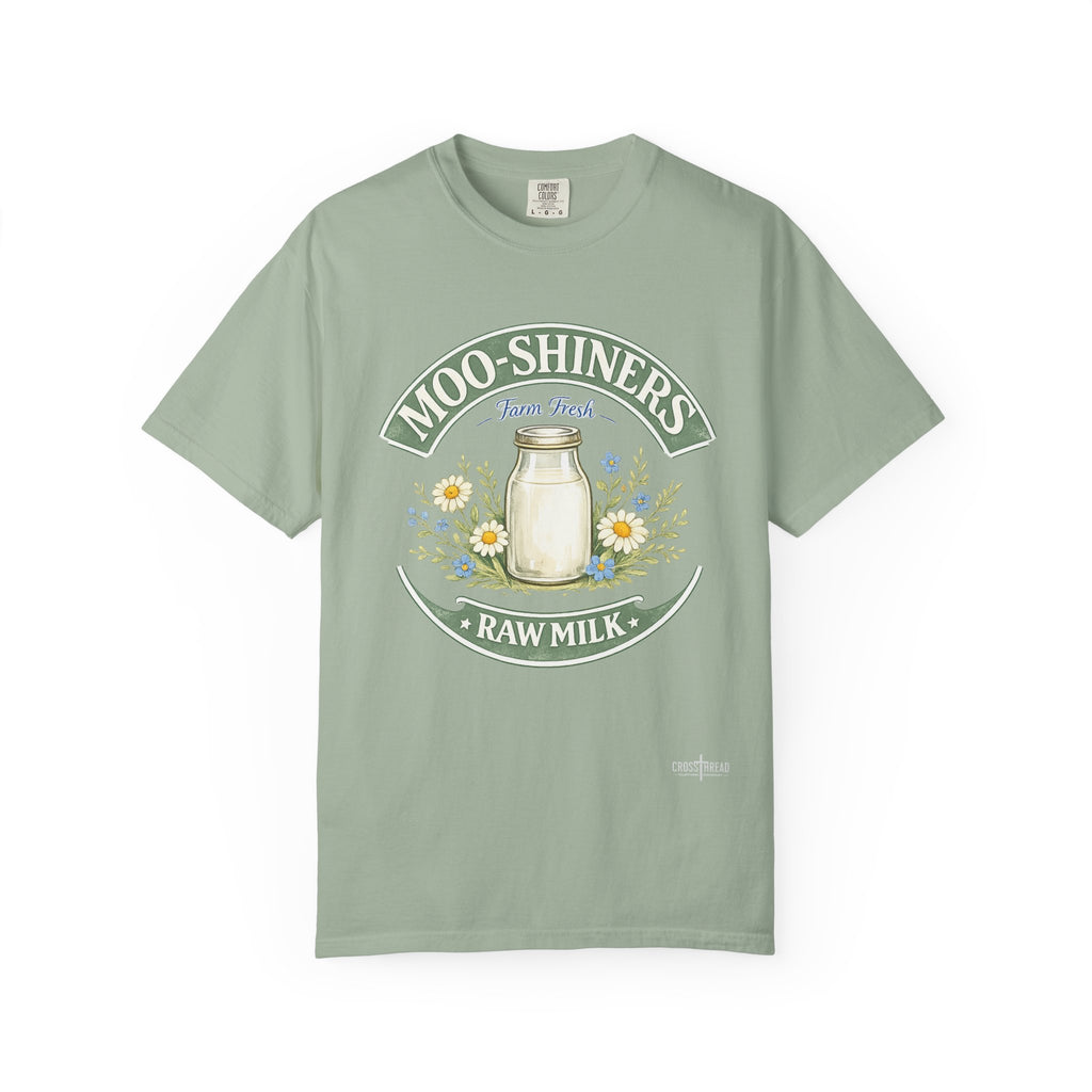 "Moo-Shiners Raw Milk" Vintage Logo Graphic T