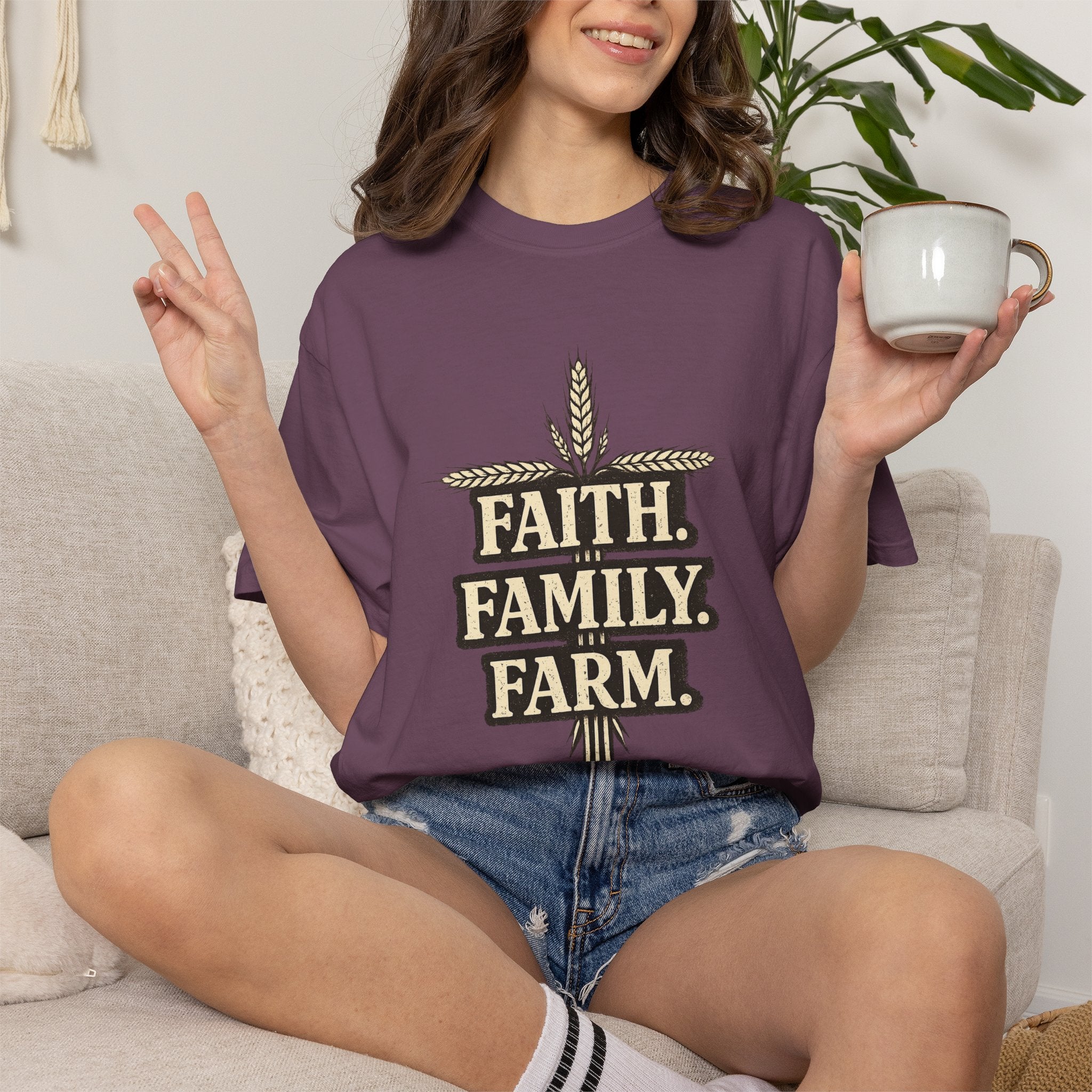 Faith Family Farm T-Shirt — Rustic Farmhouse Graphic Tee