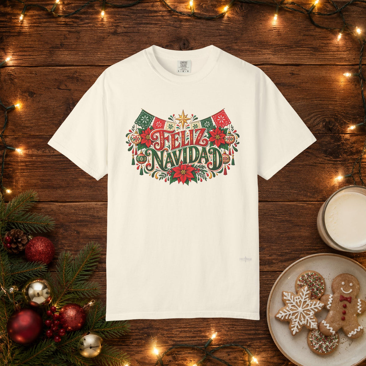 Feliz Navidad Papel Picado Comfort Colors T-Shirt