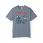 Christmas in July T-Shirt — "My Body Is Here, My Mind Is at the North Pole"