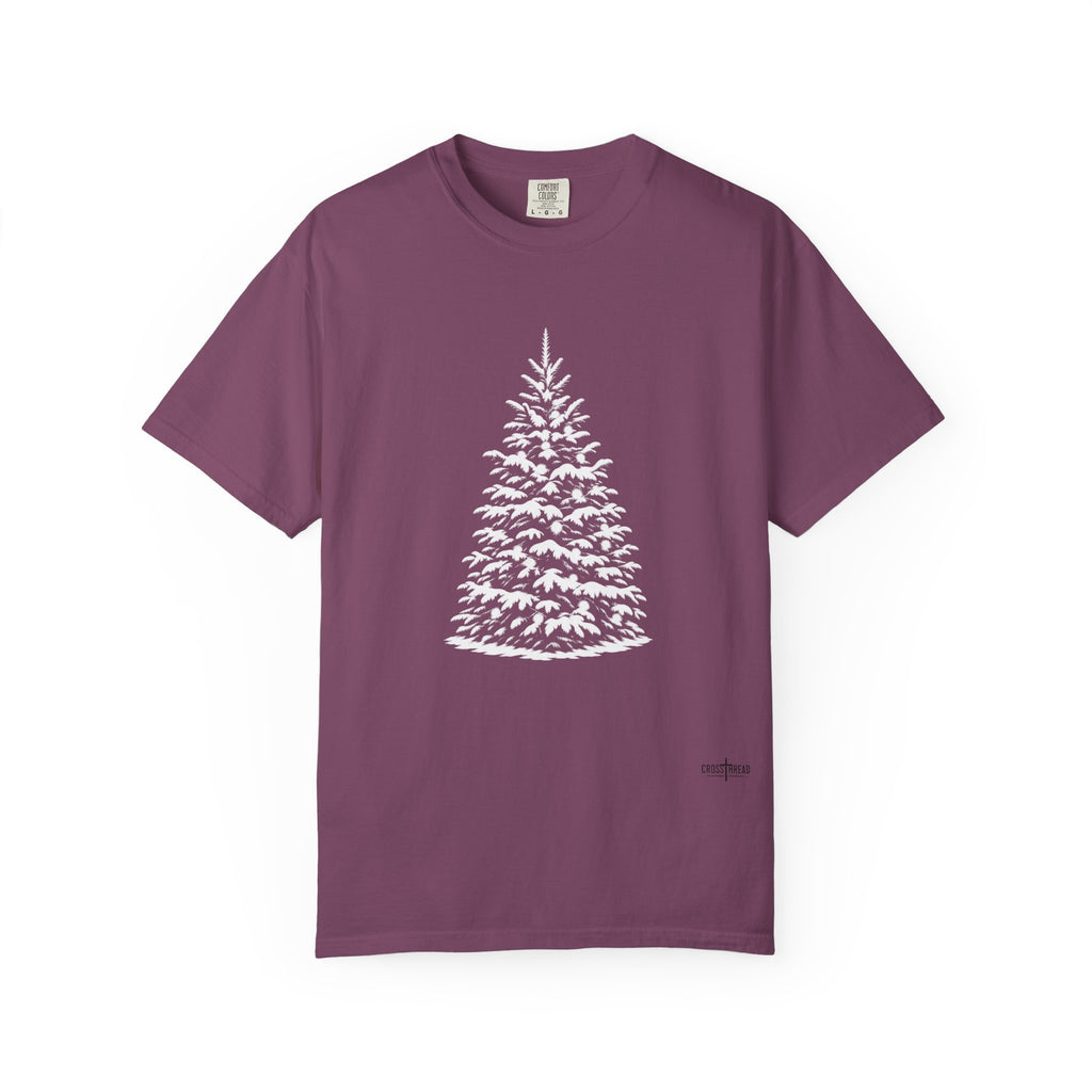 Snowy Christmas Tree Comfort Colors T-Shirt