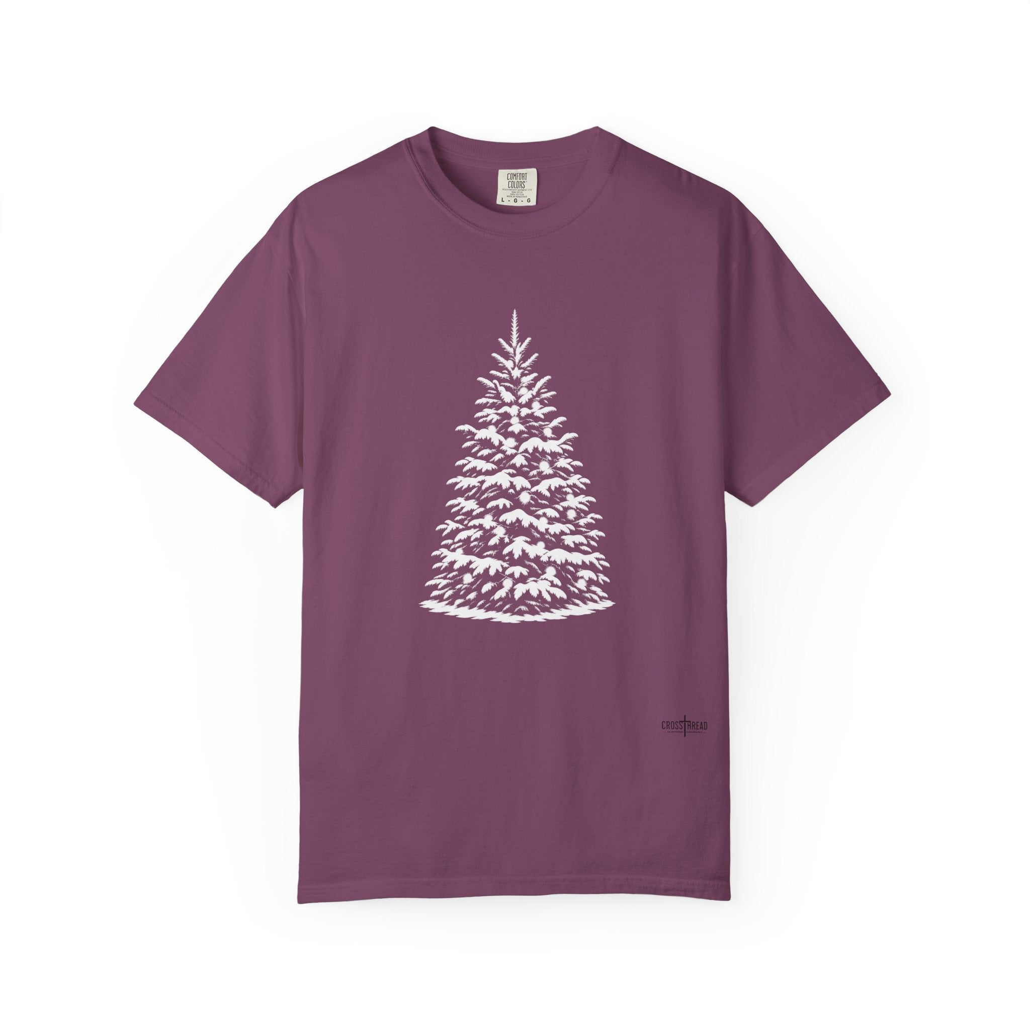 Snowy Christmas Tree Comfort Colors T-Shirt