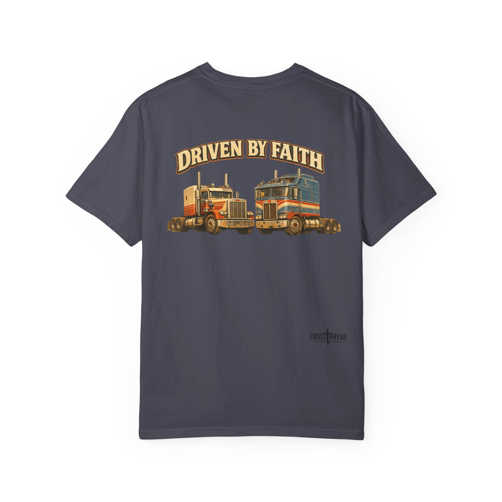 Driven by Faith Vintage Style Trucker T-Shirt
