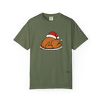 Roasted Turkey Santa Hat Comfort Colors Shirt