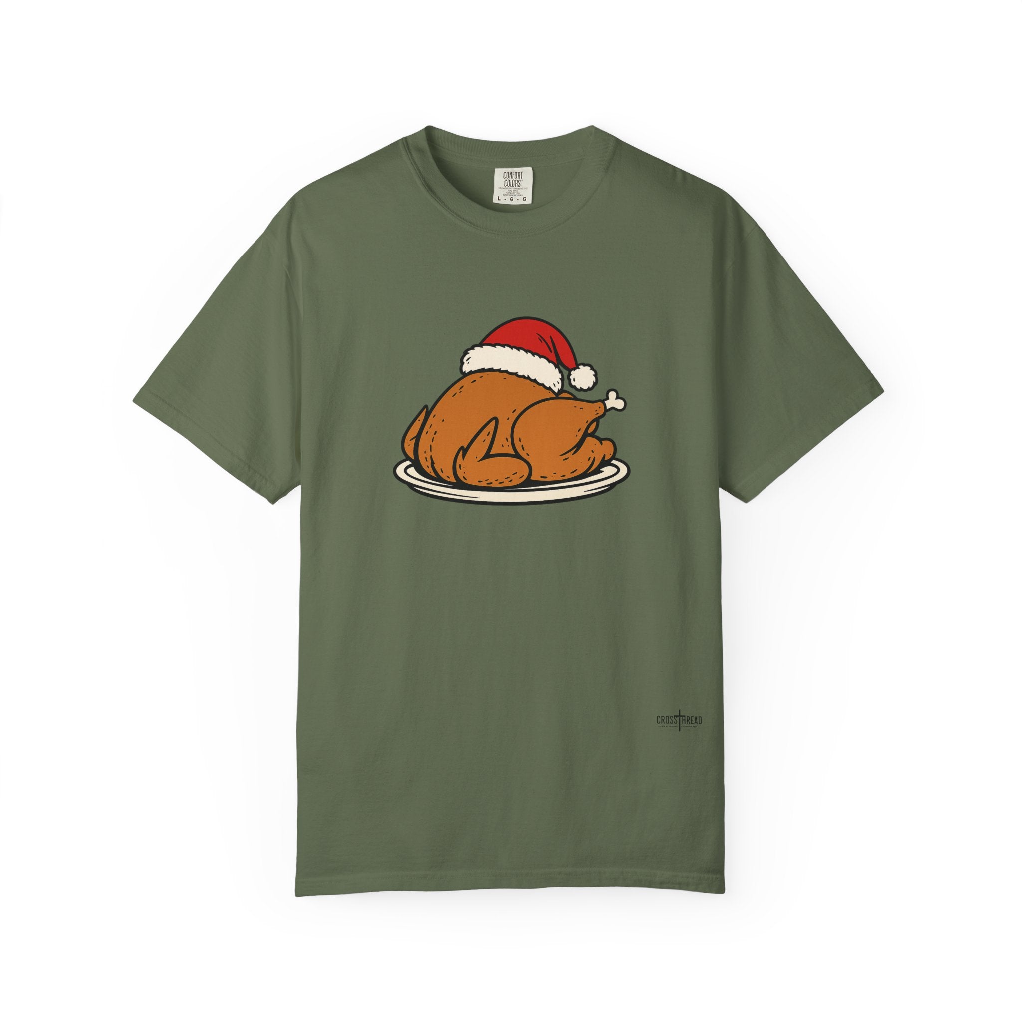 Roasted Turkey Santa Hat Comfort Colors Shirt