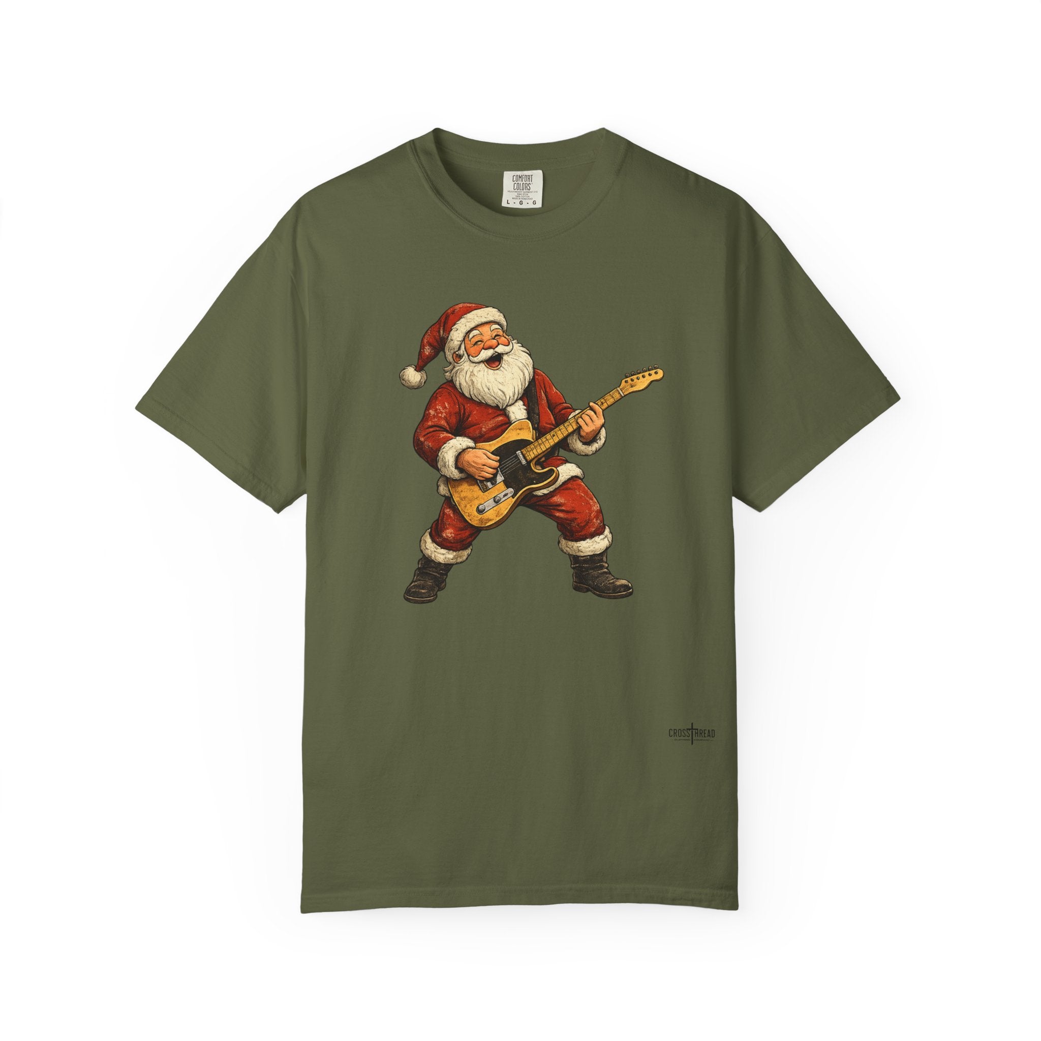 Santa T-Style Guitar Comfort Colors Shirt