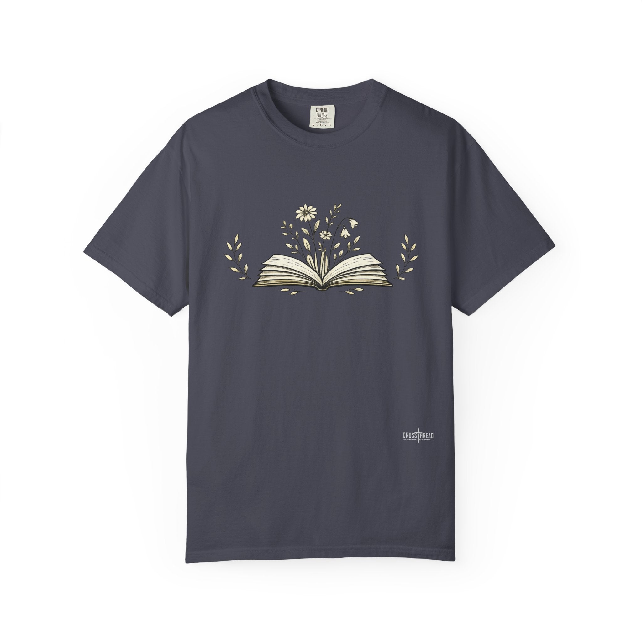 Floral Open Book T-Shirt — Book Lover Reading Tee