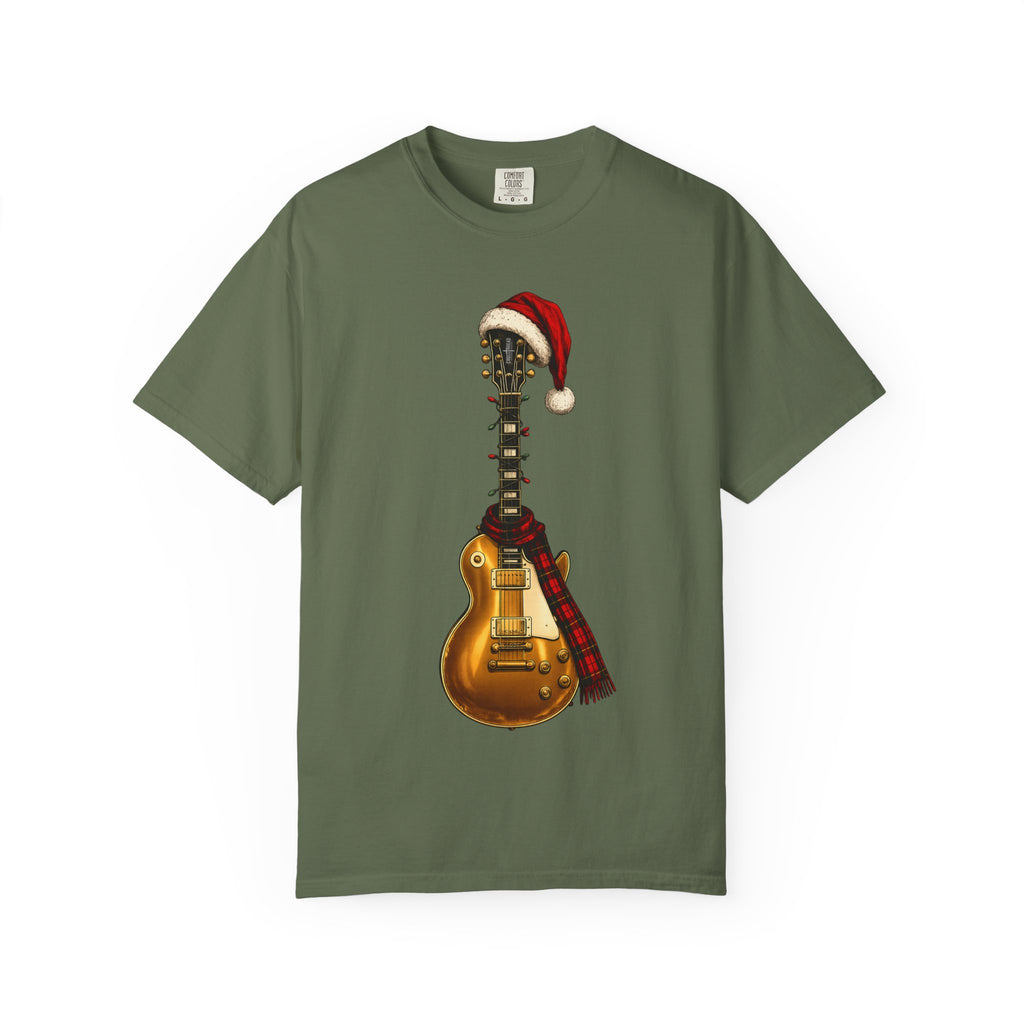 Christmas LP-Style Gold Guitar Comfort Colors Shirt