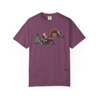 Rustic Santa Tractor and Barn Comfort Colors Shirt