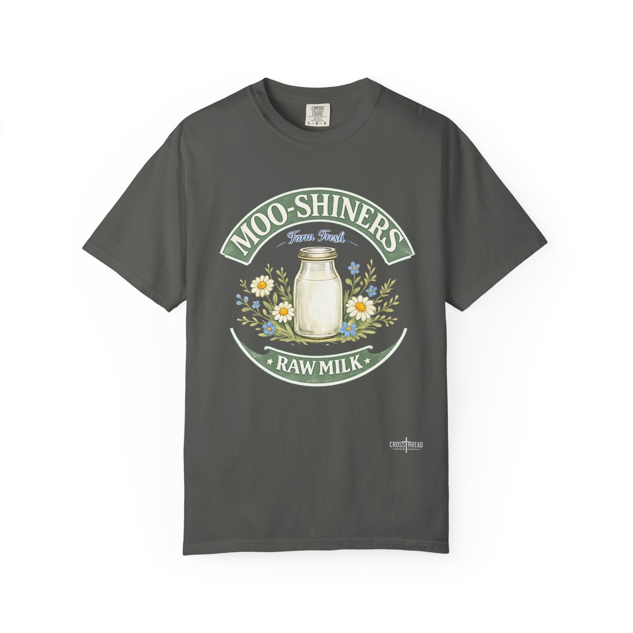 "Moo-Shiners Raw Milk" Vintage Logo Graphic T