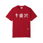 Faith Family Work T-Shirt — Inspirational Christian Men’s Tee