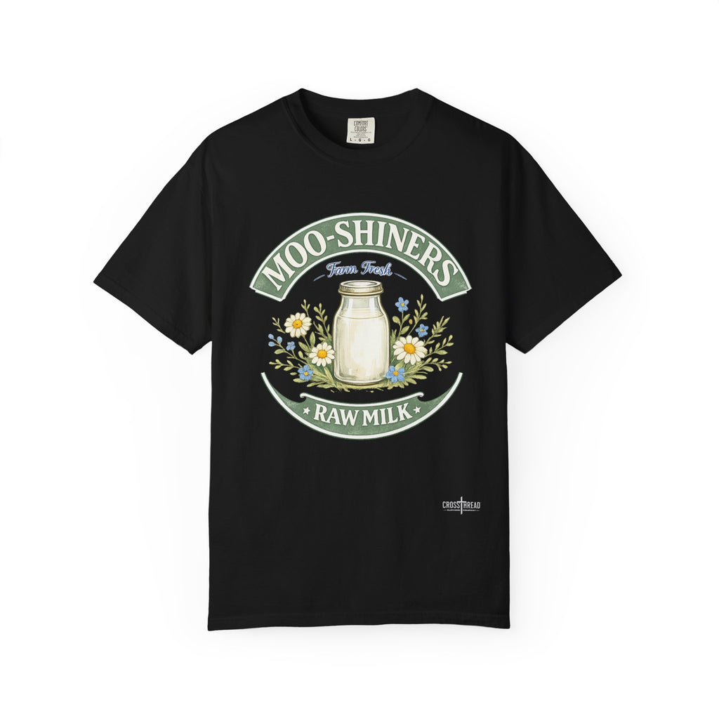 "Moo-Shiners Raw Milk" Vintage Logo Graphic T