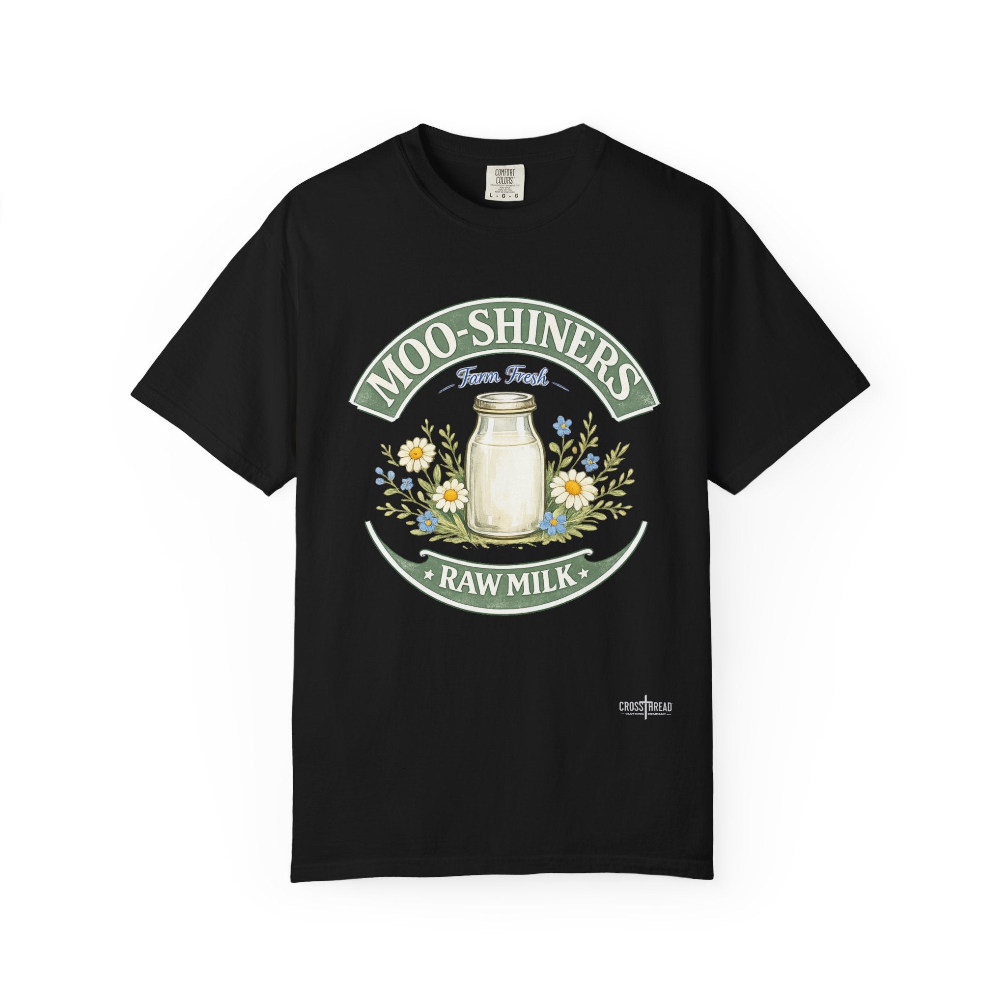 "Moo-Shiners Raw Milk" Vintage Logo Graphic T