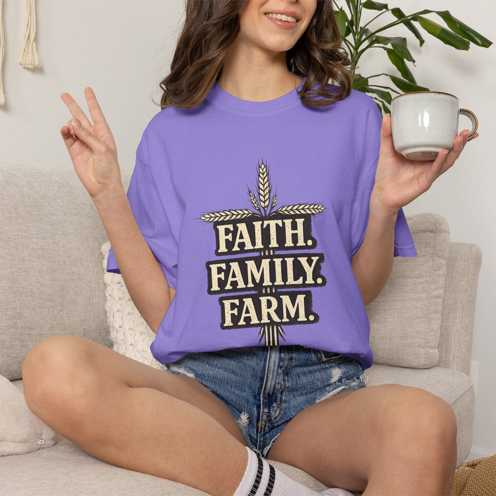 Faith Family Farm T-Shirt — Rustic Farmhouse Graphic Tee