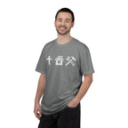 Faith Family Work T-Shirt — Inspirational Christian Men’s Tee