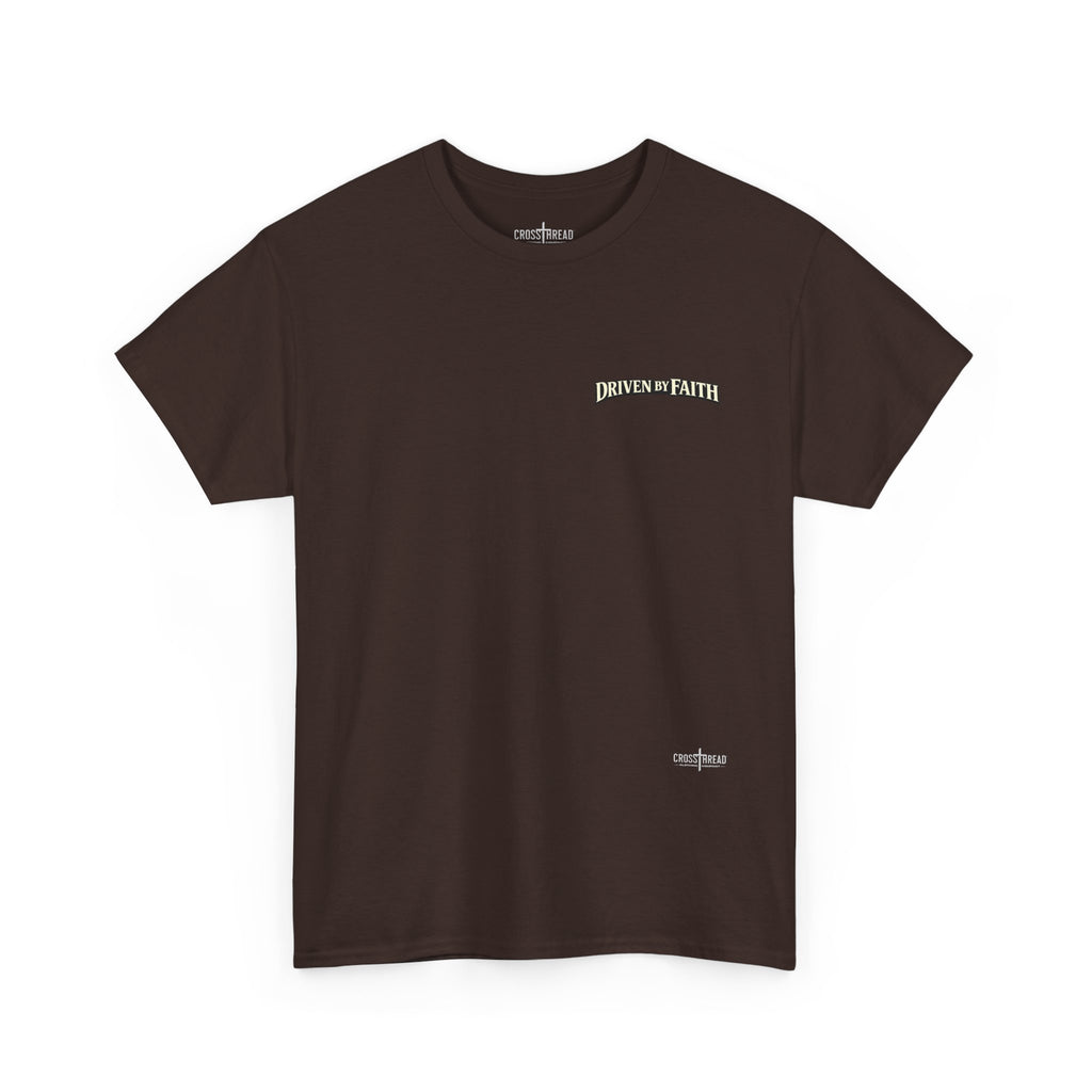 Driven By Faith Truck T-Shirt — 'Jesus Saves' Christian Trucker Tee