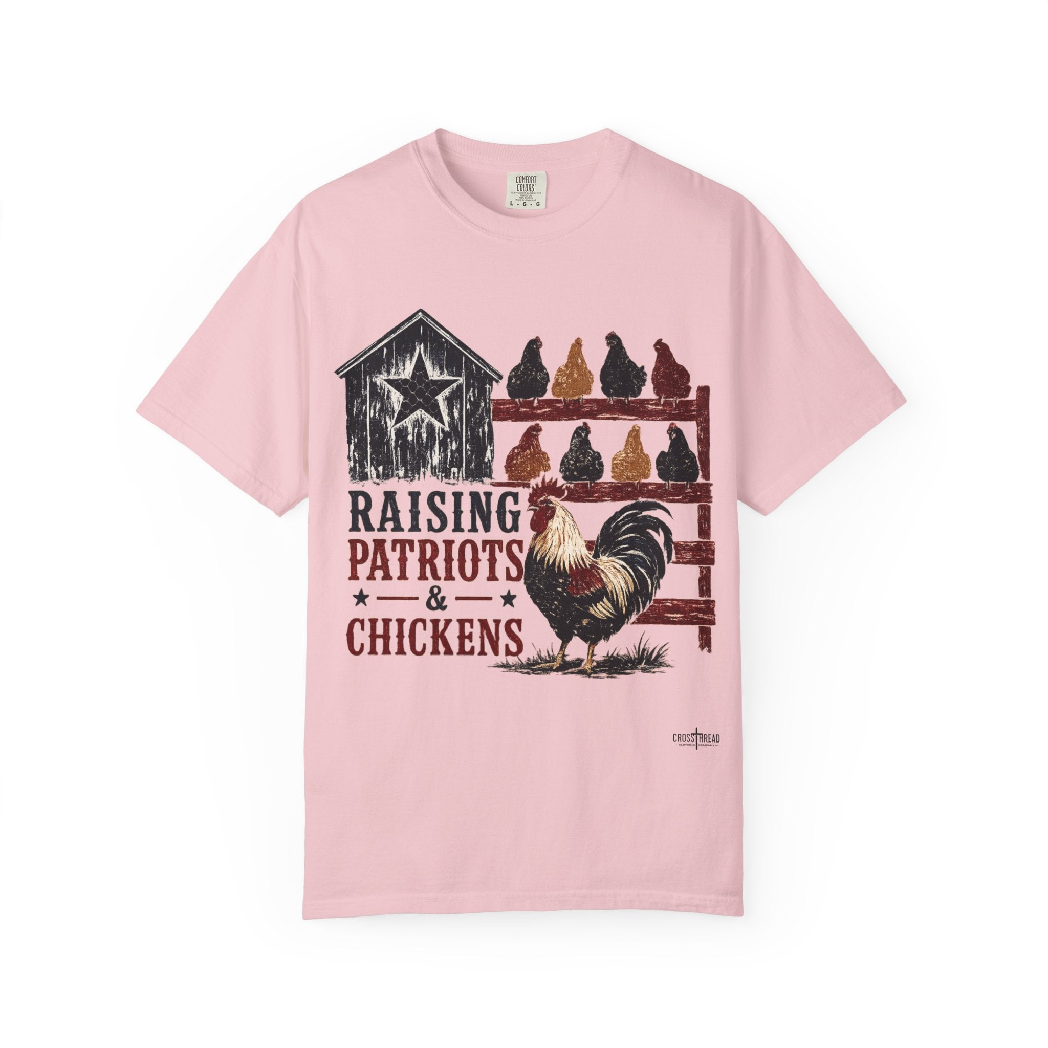 Raising Patriots & Chickens T-Shirt — Rustic American Chicken Tee