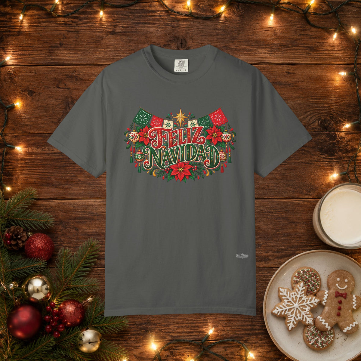 Feliz Navidad Papel Picado Comfort Colors T-Shirt