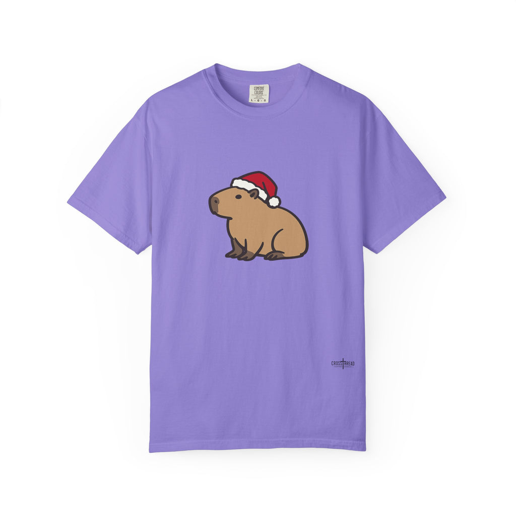 Capybara Santa Hat Comfort Colors T-Shirt