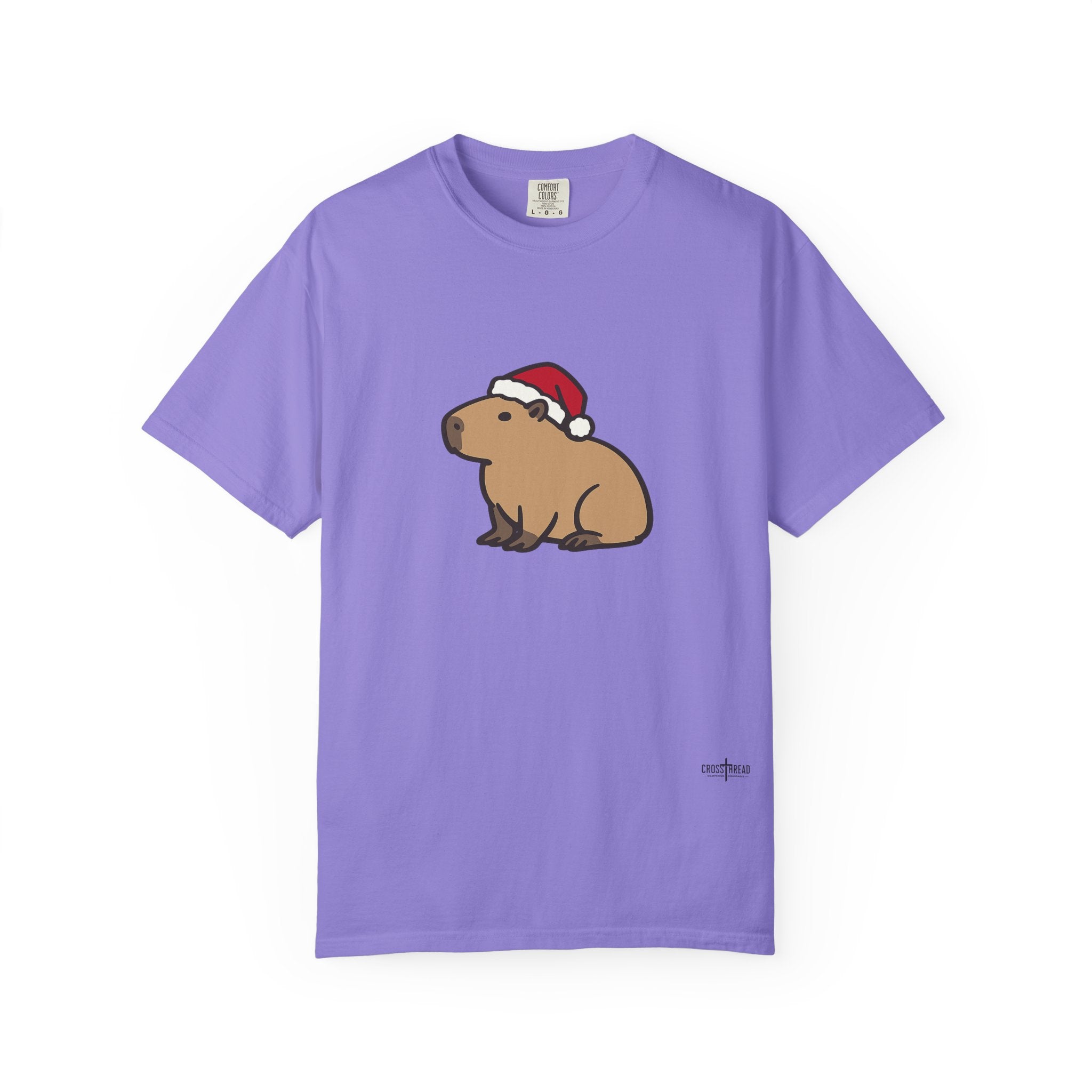 Capybara Santa Hat Comfort Colors T-Shirt
