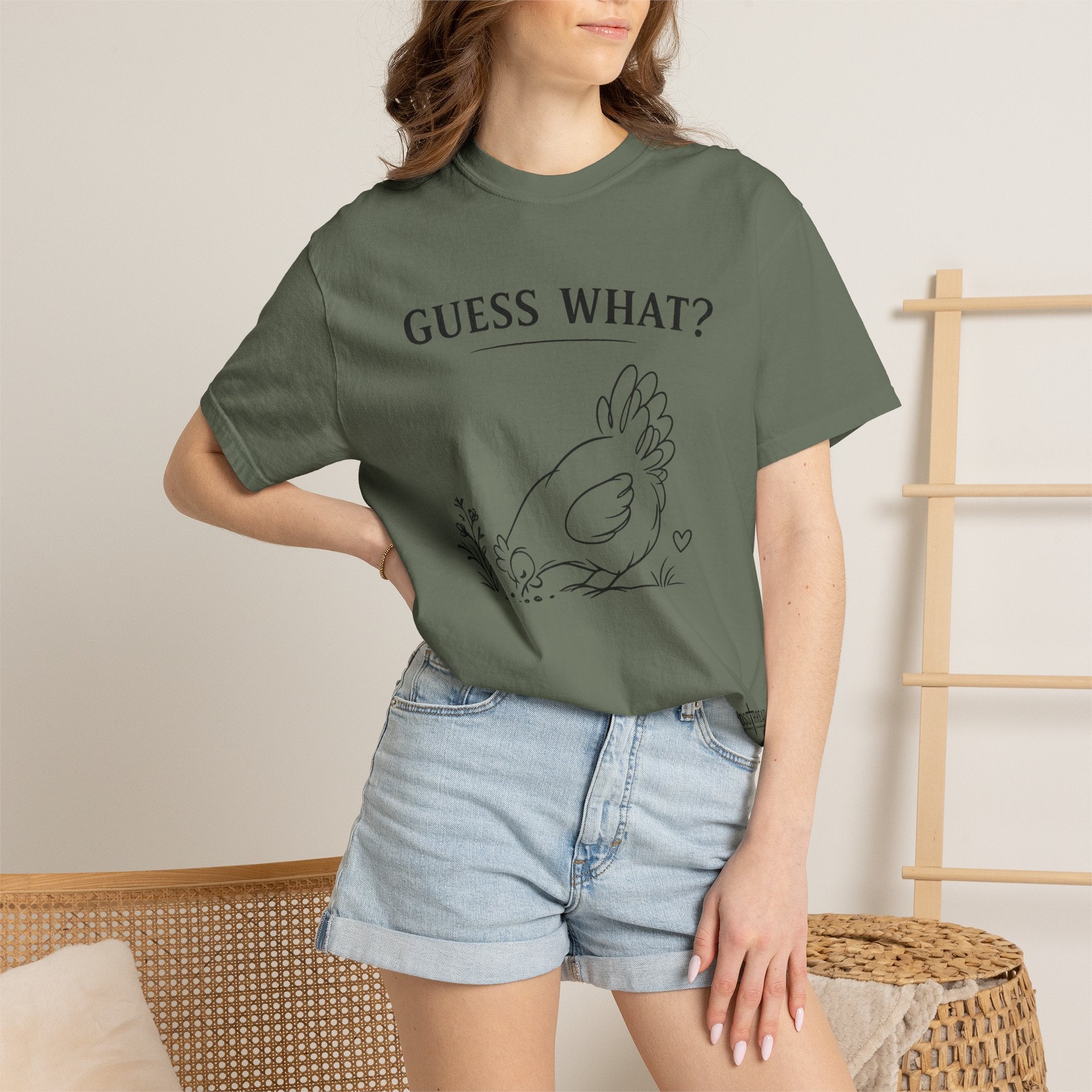 "Guess What?" Chicken Butt Cute Hen Graphic Tee