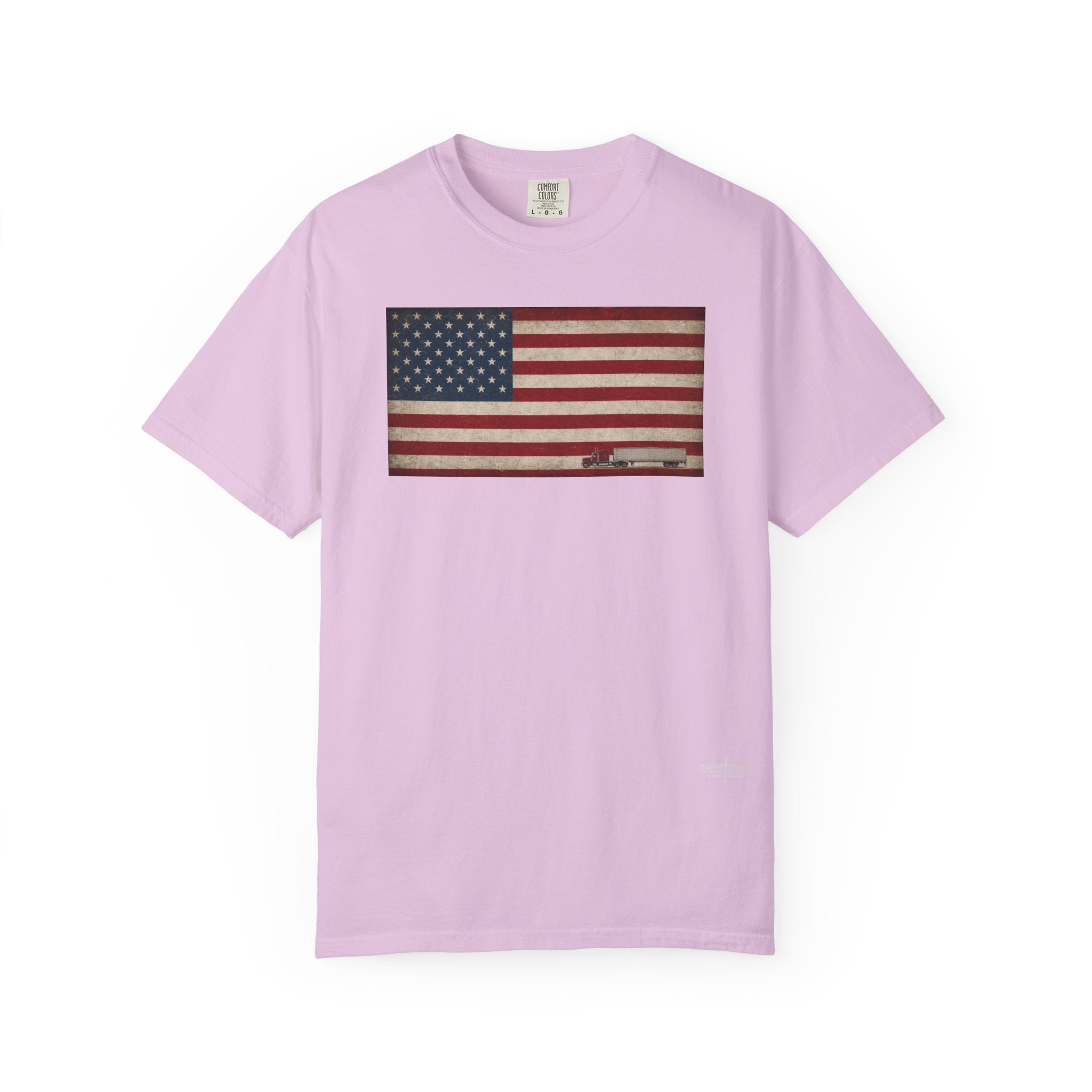American Flag Big Rig Trucker T-Shirt — Patriotic Semi Truck Tee