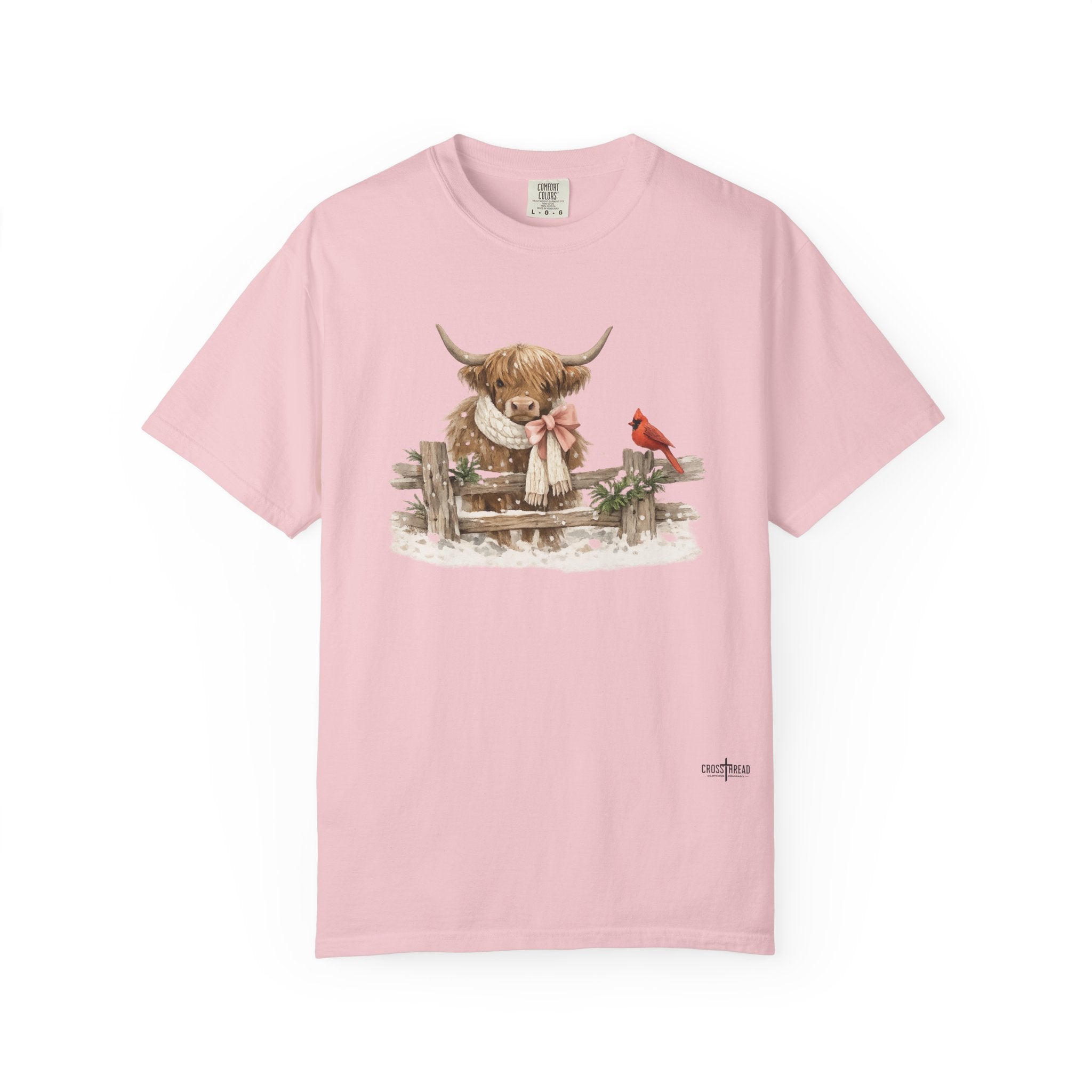 Highland Cow and Cardinal Comfort Colors Shirt