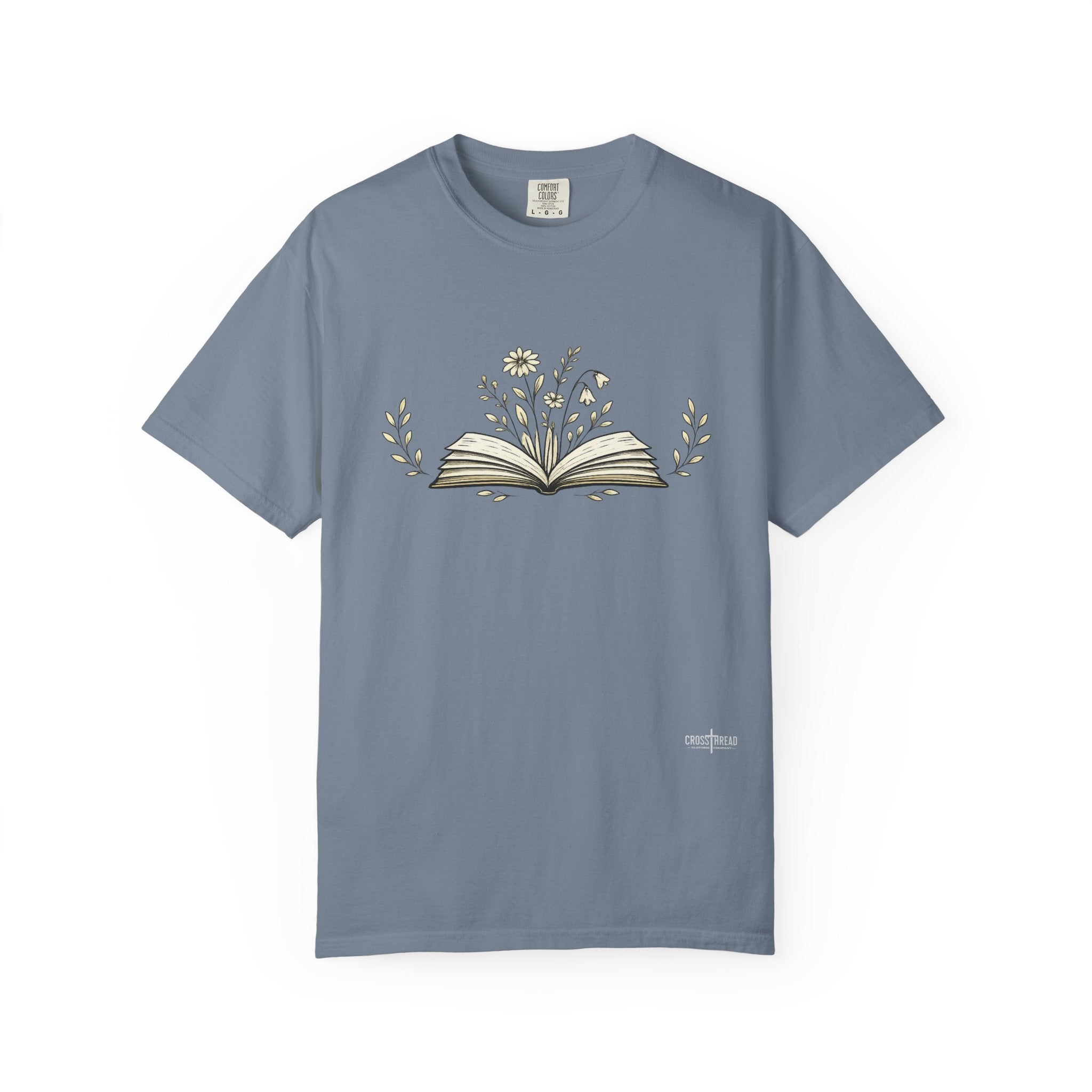 Floral Open Book T-Shirt — Book Lover Reading Tee