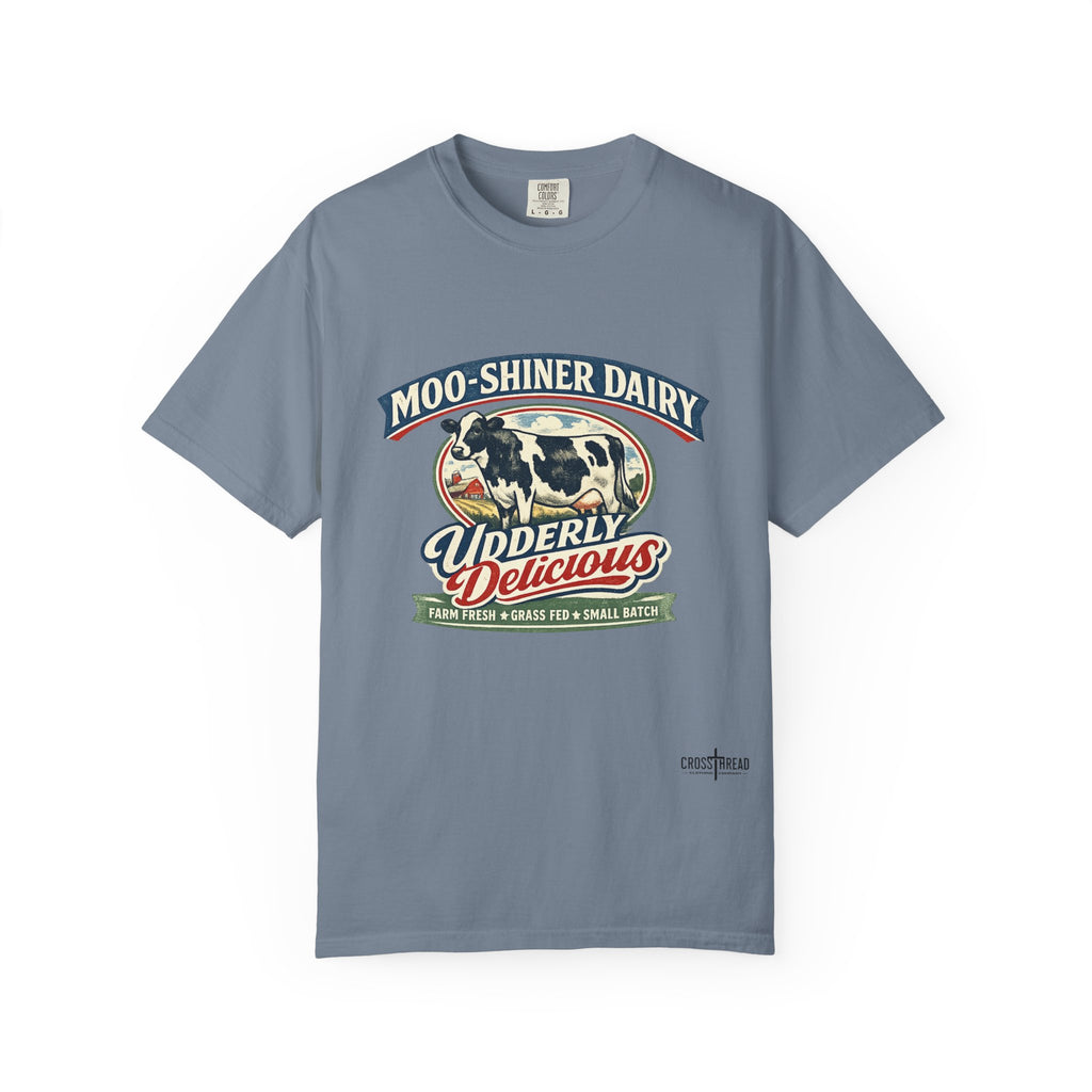 “Moo-Shiner Dairy” Udderly Delicious Graphic Tee