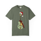 Christmas Aspen Green Hollowbody Guitar Comfort Colors Shirt