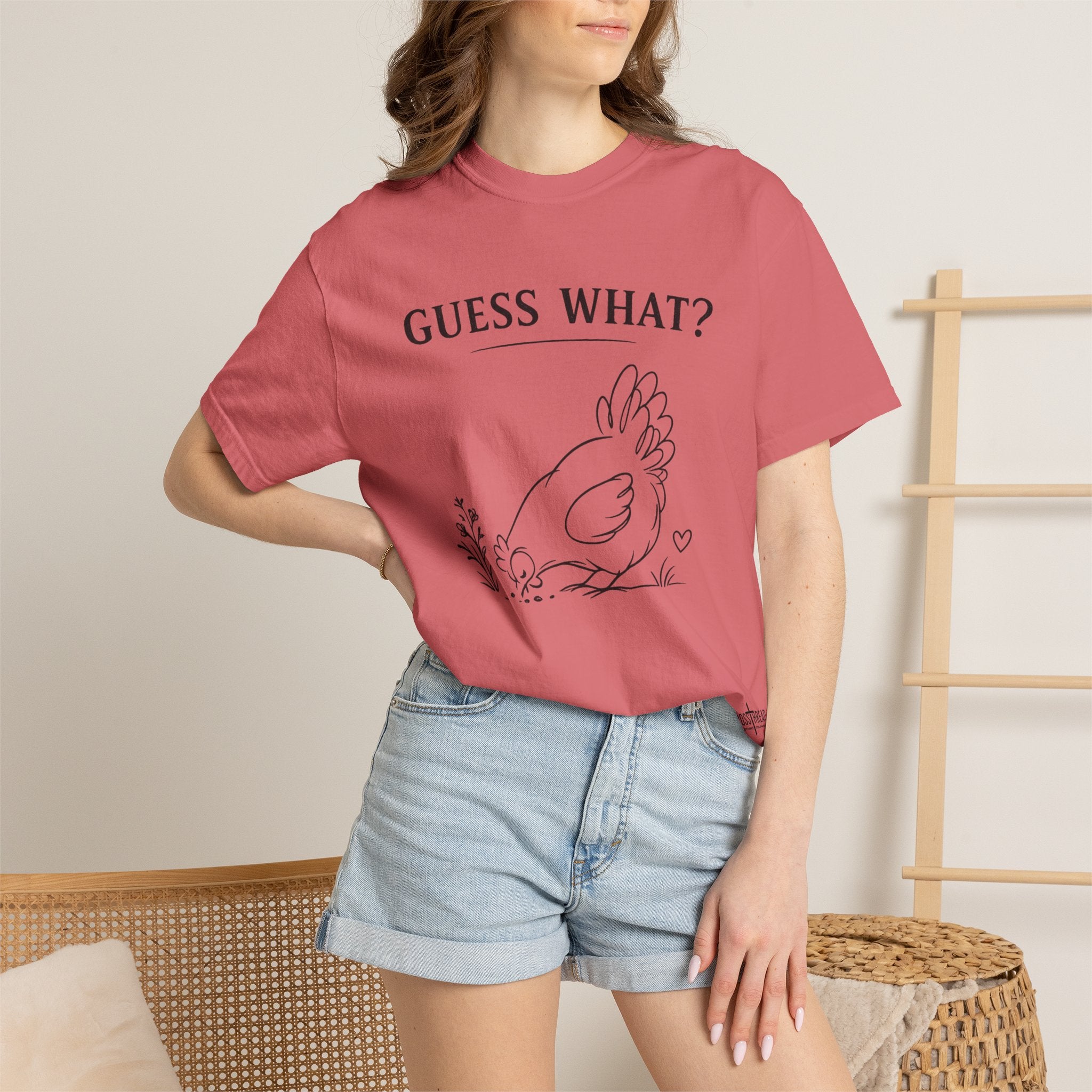 "Guess What?" Chicken Butt Cute Hen Graphic Tee