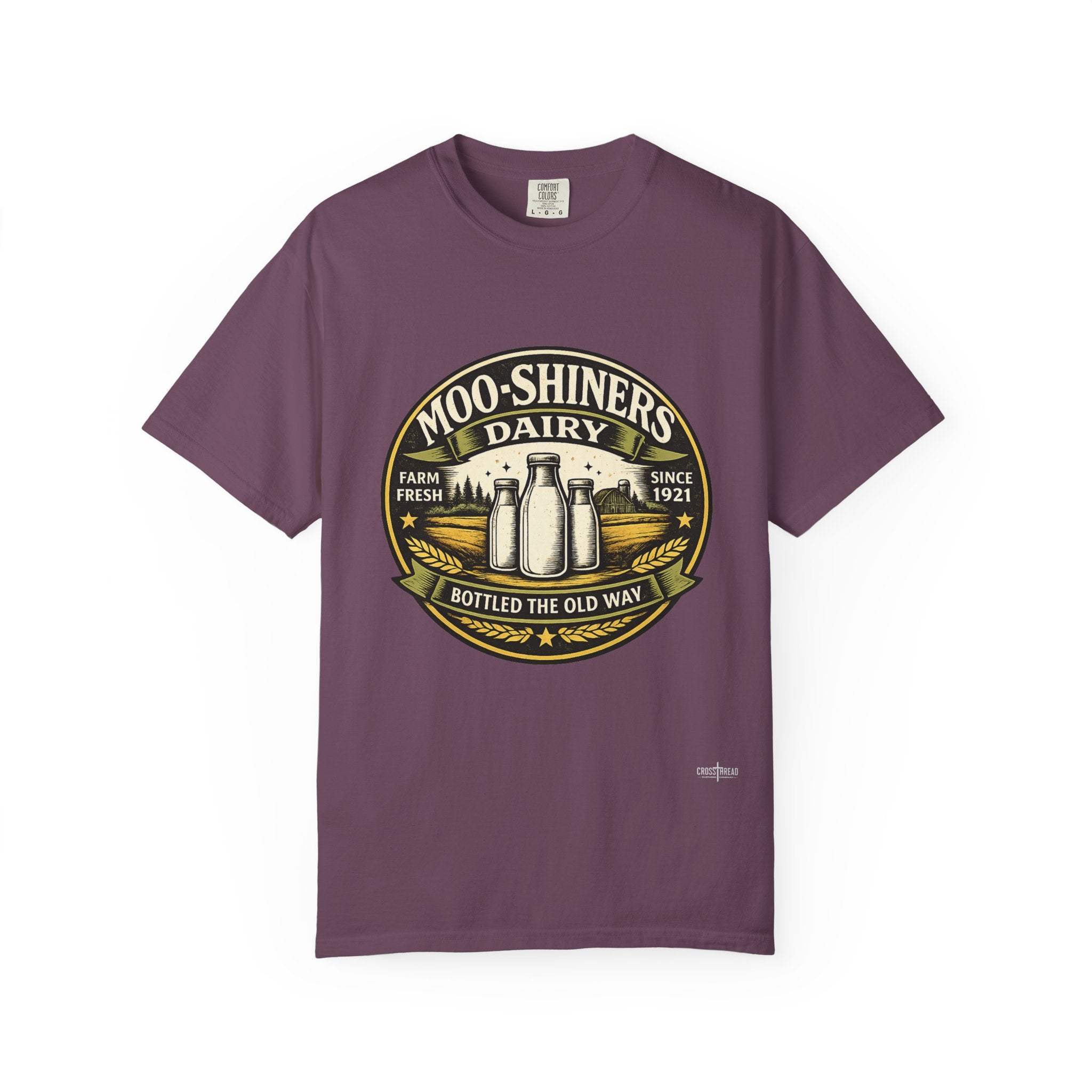 Moo-Shiners Dairy Vintage Milk Bottle T-Shirt