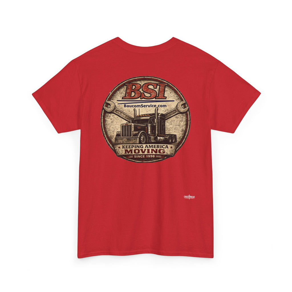 BSI Vintage Truck Logo Tee — "Keeping America Moving" Cotton T-Shirt