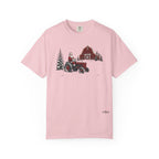 Rustic Santa Tractor and Barn Comfort Colors Shirt