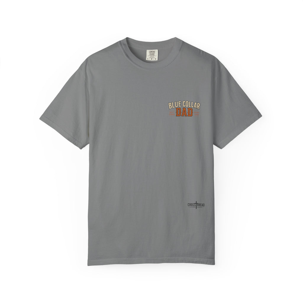 Blue Collar Dad T-Shirt — Vintage Work Gloves and Boots Design