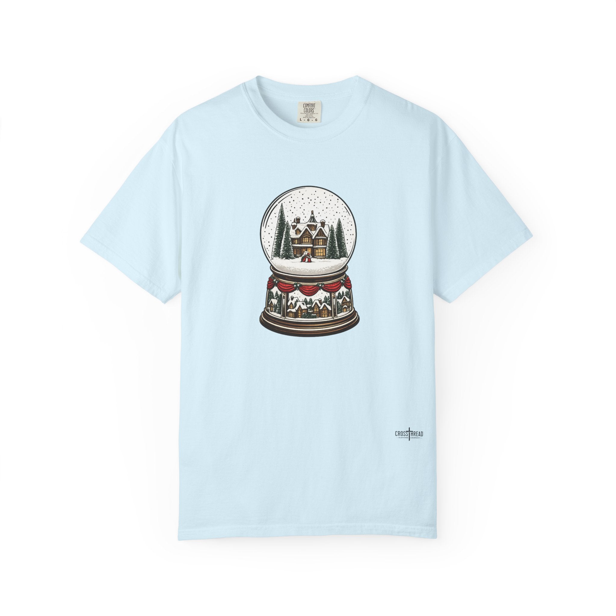 Snow Globe Holiday T-Shirt — Vintage Winter Village Graphic