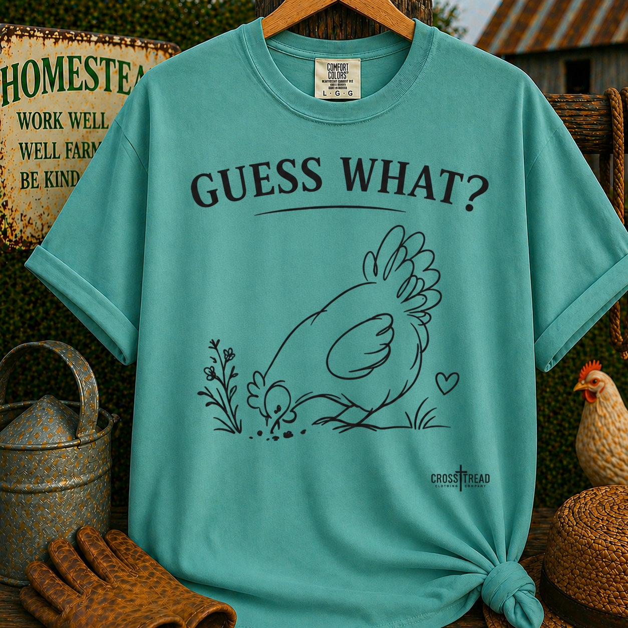 "Guess What?" Chicken Butt Cute Hen Graphic Tee