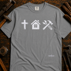Faith Family Work T-Shirt — Inspirational Christian Men’s Tee