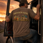 Driven by Faith Vintage Style Trucker T-Shirt