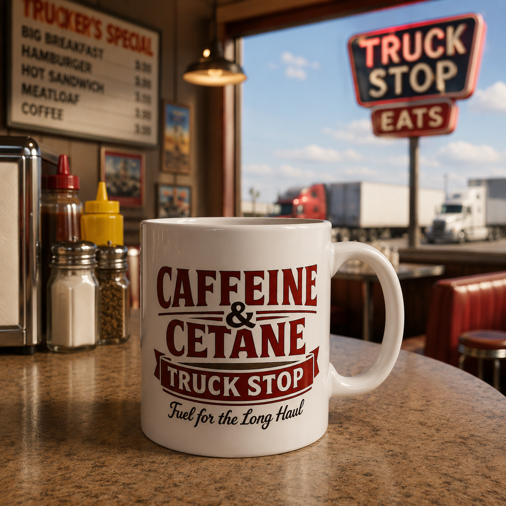 Caffeine & Cetane Truck Stop Mug — Fuel for the Long Haul 11oz