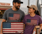 American Flag Big Rig Trucker T-Shirt — Patriotic Semi Truck Tee