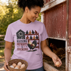 Raising Patriots & Chickens T-Shirt — Rustic American Chicken Tee