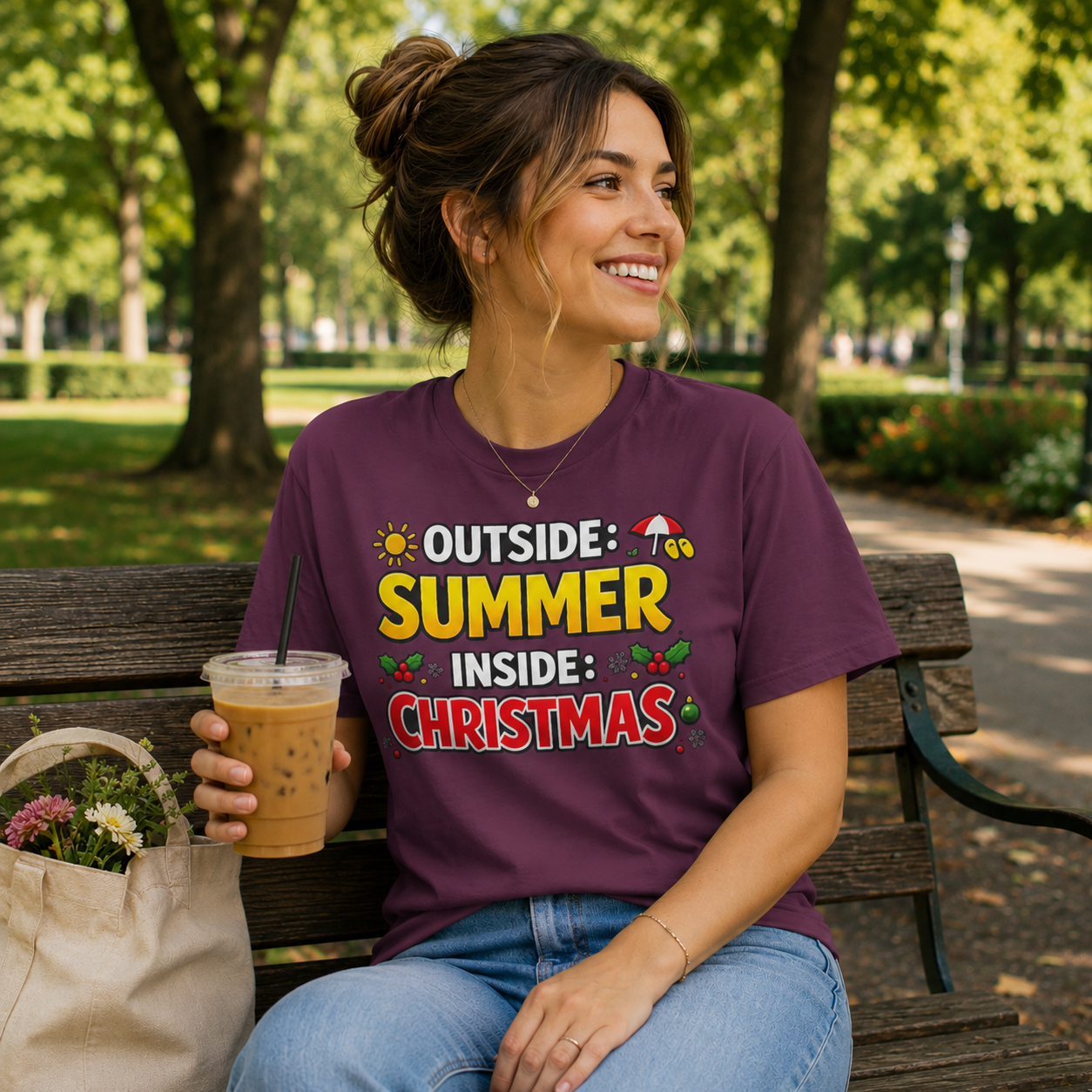 Summer Outside Inside Christmas T-Shirt